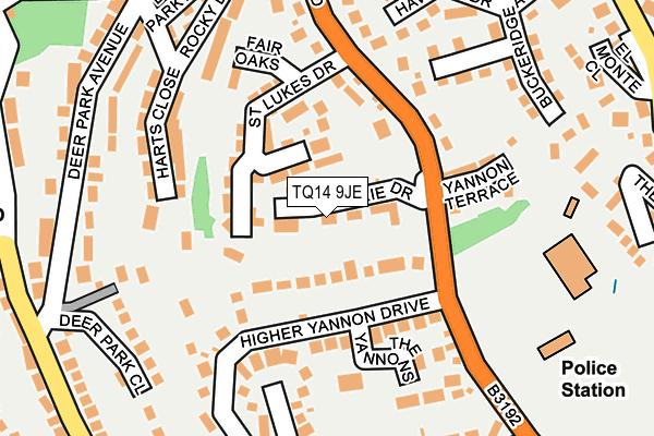 TQ14 9JE map - OS OpenMap – Local (Ordnance Survey) TQ14 9JE map - OS OpenMap – Local (Ordnance Survey)