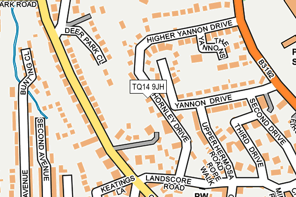 TQ14 9JH map - OS OpenMap – Local (Ordnance Survey) TQ14 9JH map - OS OpenMap – Local (Ordnance Survey)