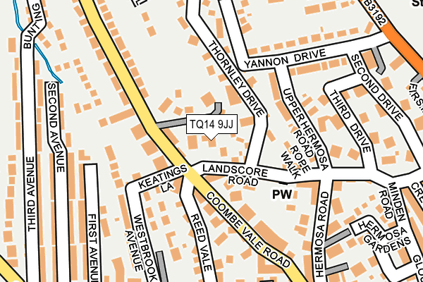 TQ14 9JJ map - OS OpenMap – Local (Ordnance Survey) TQ14 9JJ map - OS OpenMap – Local (Ordnance Survey)