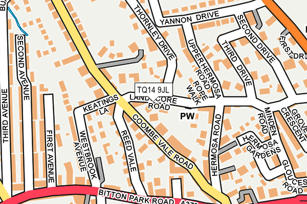 TQ14 9JL map - OS OpenMap – Local (Ordnance Survey) TQ14 9JL map - OS OpenMap – Local (Ordnance Survey)