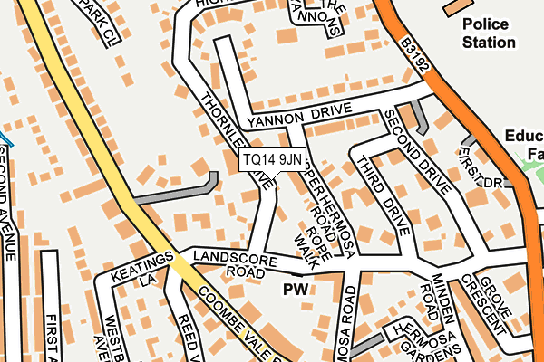 TQ14 9JN map - OS OpenMap – Local (Ordnance Survey) TQ14 9JN map - OS OpenMap – Local (Ordnance Survey)