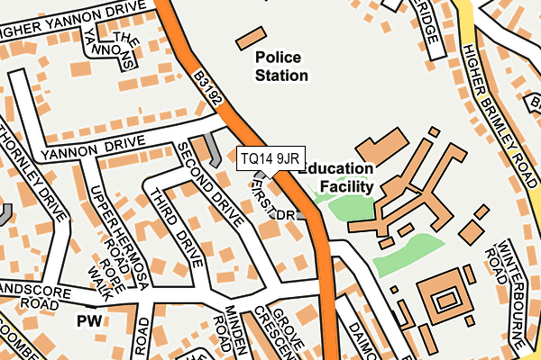 TQ14 9JR map - OS OpenMap – Local (Ordnance Survey) TQ14 9JR map - OS OpenMap – Local (Ordnance Survey)