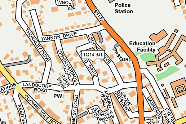 TQ14 9JT map - OS OpenMap – Local (Ordnance Survey) TQ14 9JT map - OS OpenMap – Local (Ordnance Survey)