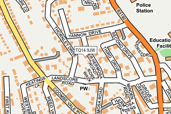 TQ14 9JW map - OS OpenMap – Local (Ordnance Survey) TQ14 9JW map - OS OpenMap – Local (Ordnance Survey)