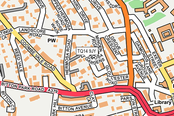 TQ14 9JY map - OS OpenMap – Local (Ordnance Survey) TQ14 9JY map - OS OpenMap – Local (Ordnance Survey)
