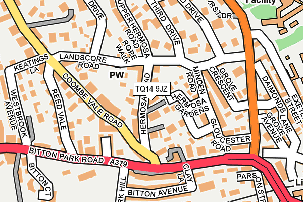TQ14 9JZ map - OS OpenMap – Local (Ordnance Survey) TQ14 9JZ map - OS OpenMap – Local (Ordnance Survey)