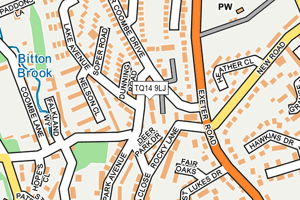 TQ14 9LJ map - OS OpenMap – Local (Ordnance Survey) TQ14 9LJ map - OS OpenMap – Local (Ordnance Survey)