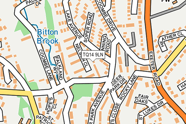 TQ14 9LN map - OS OpenMap – Local (Ordnance Survey) TQ14 9LN map - OS OpenMap – Local (Ordnance Survey)