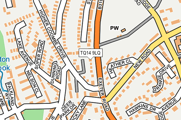 TQ14 9LQ map - OS OpenMap – Local (Ordnance Survey) TQ14 9LQ map - OS OpenMap – Local (Ordnance Survey)
