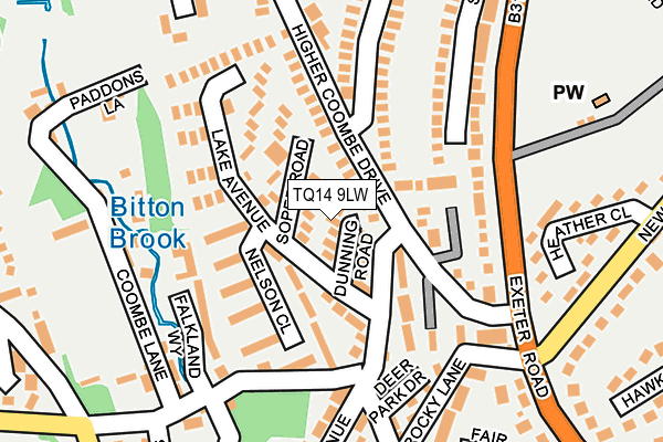 TQ14 9LW map - OS OpenMap – Local (Ordnance Survey) TQ14 9LW map - OS OpenMap – Local (Ordnance Survey)