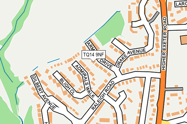 TQ14 9NF map - OS OpenMap – Local (Ordnance Survey) TQ14 9NF map - OS OpenMap – Local (Ordnance Survey)