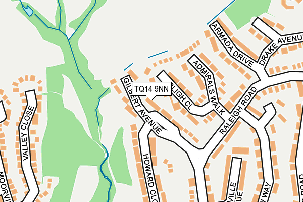 TQ14 9NN map - OS OpenMap – Local (Ordnance Survey) TQ14 9NN map - OS OpenMap – Local (Ordnance Survey)
