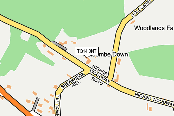 TQ14 9NT map - OS OpenMap – Local (Ordnance Survey)