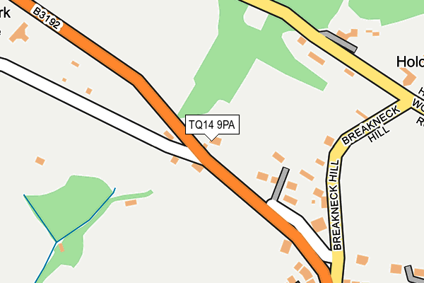 TQ14 9PA map - OS OpenMap – Local (Ordnance Survey) TQ14 9PA map - OS OpenMap – Local (Ordnance Survey)
