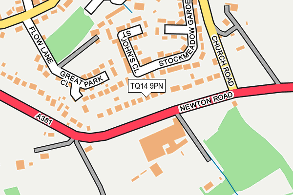 TQ14 9PN map - OS OpenMap – Local (Ordnance Survey) TQ14 9PN map - OS OpenMap – Local (Ordnance Survey)