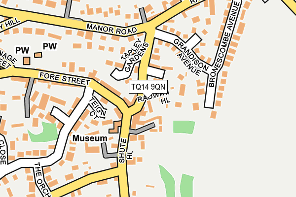 TQ14 9QN map - OS OpenMap – Local (Ordnance Survey) TQ14 9QN map - OS OpenMap – Local (Ordnance Survey)