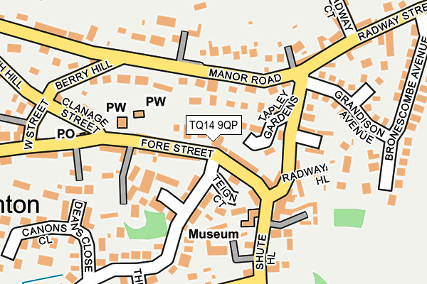 TQ14 9QP map - OS OpenMap – Local (Ordnance Survey) TQ14 9QP map - OS OpenMap – Local (Ordnance Survey)