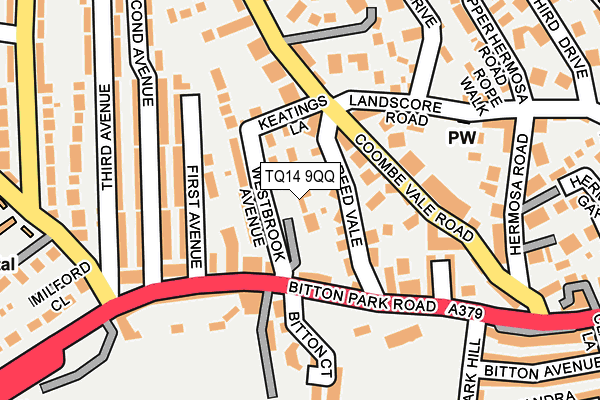 TQ14 9QQ map - OS OpenMap – Local (Ordnance Survey) TQ14 9QQ map - OS OpenMap – Local (Ordnance Survey)