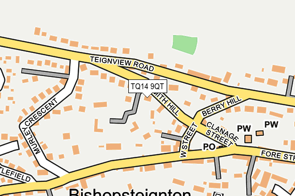 TQ14 9QT map - OS OpenMap – Local (Ordnance Survey) TQ14 9QT map - OS OpenMap – Local (Ordnance Survey)