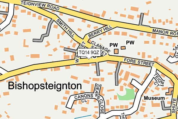 TQ14 9QZ map - OS OpenMap – Local (Ordnance Survey) TQ14 9QZ map - OS OpenMap – Local (Ordnance Survey)