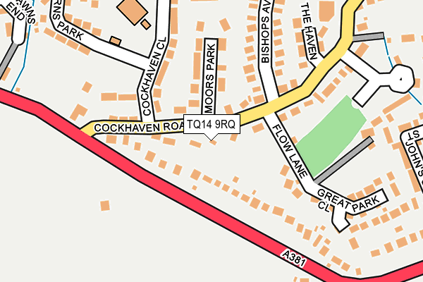 TQ14 9RQ map - OS OpenMap – Local (Ordnance Survey) TQ14 9RQ map - OS OpenMap – Local (Ordnance Survey)