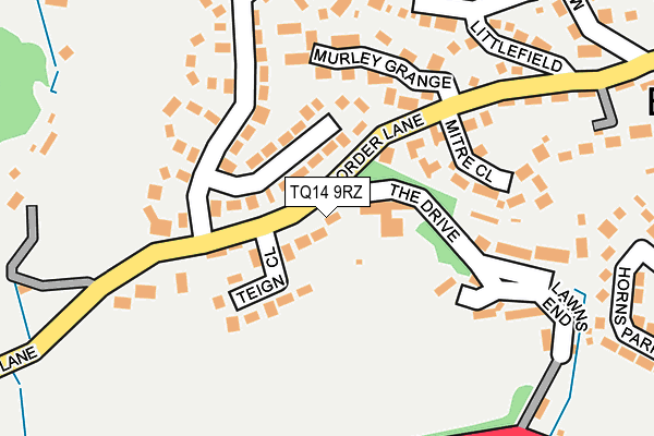 TQ14 9RZ map - OS OpenMap – Local (Ordnance Survey) TQ14 9RZ map - OS OpenMap – Local (Ordnance Survey)