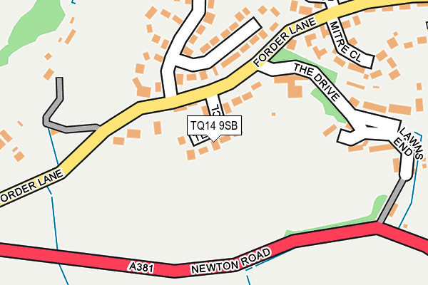TQ14 9SB map - OS OpenMap – Local (Ordnance Survey) TQ14 9SB map - OS OpenMap – Local (Ordnance Survey)