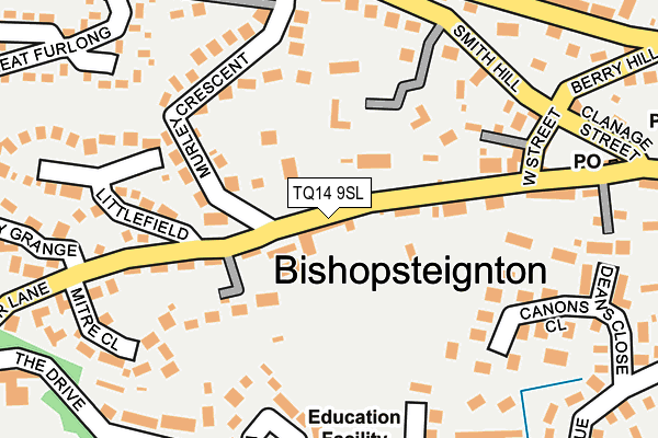 TQ14 9SL map - OS OpenMap – Local (Ordnance Survey) TQ14 9SL map - OS OpenMap – Local (Ordnance Survey)