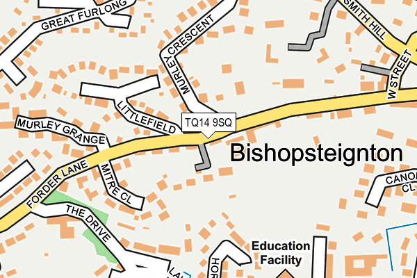 TQ14 9SQ map - OS OpenMap – Local (Ordnance Survey) TQ14 9SQ map - OS OpenMap – Local (Ordnance Survey)