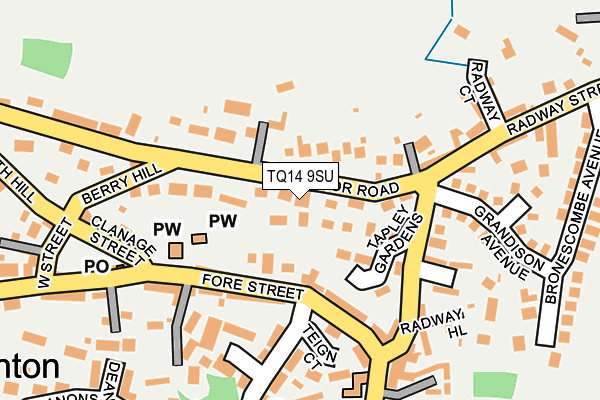 TQ14 9SU map - OS OpenMap – Local (Ordnance Survey) TQ14 9SU map - OS OpenMap – Local (Ordnance Survey)