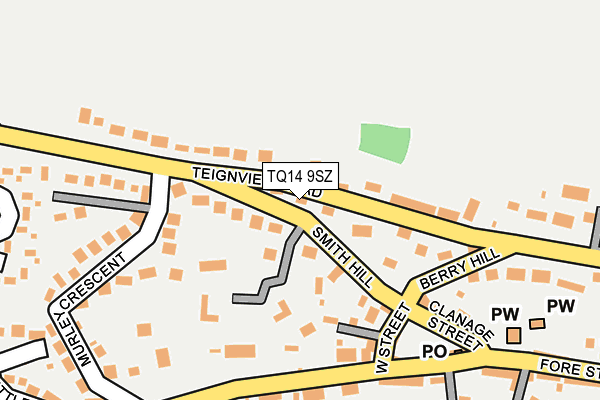 TQ14 9SZ map - OS OpenMap – Local (Ordnance Survey) TQ14 9SZ map - OS OpenMap – Local (Ordnance Survey)