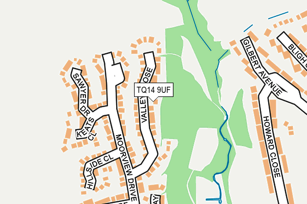 TQ14 9UF map - OS OpenMap – Local (Ordnance Survey) TQ14 9UF map - OS OpenMap – Local (Ordnance Survey)