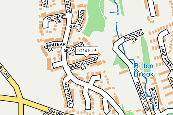 TQ14 9UP map - OS OpenMap – Local (Ordnance Survey) TQ14 9UP map - OS OpenMap – Local (Ordnance Survey)