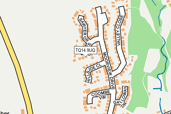 TQ14 9UQ map - OS OpenMap – Local (Ordnance Survey) TQ14 9UQ map - OS OpenMap – Local (Ordnance Survey)