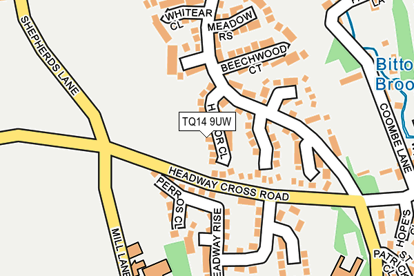 TQ14 9UW map - OS OpenMap – Local (Ordnance Survey) TQ14 9UW map - OS OpenMap – Local (Ordnance Survey)
