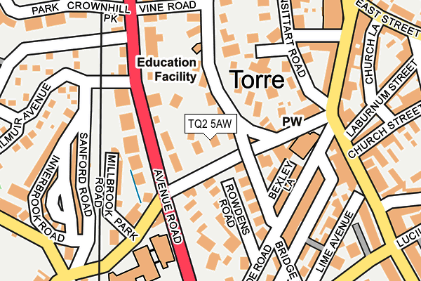 TQ2 5AW map - OS OpenMap – Local (Ordnance Survey) TQ2 5AW map - OS OpenMap – Local (Ordnance Survey)