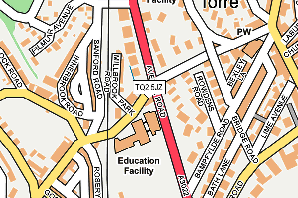 TQ2 5JZ map - OS OpenMap – Local (Ordnance Survey)
