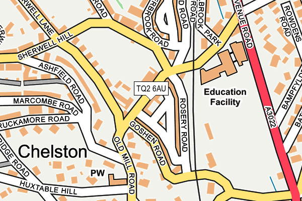 TQ2 6AU map - OS OpenMap – Local (Ordnance Survey) TQ2 6AU map - OS OpenMap – Local (Ordnance Survey)