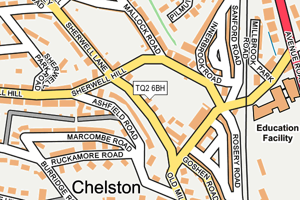 TQ2 6BH map - OS OpenMap – Local (Ordnance Survey) TQ2 6BH map - OS OpenMap – Local (Ordnance Survey)