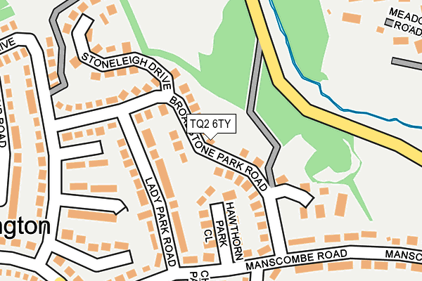 TQ2 6TY map - OS OpenMap – Local (Ordnance Survey) TQ2 6TY map - OS OpenMap – Local (Ordnance Survey)