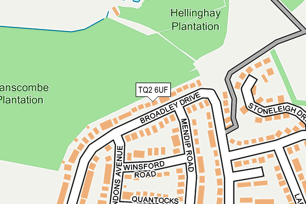 TQ2 6UF map - OS OpenMap – Local (Ordnance Survey)