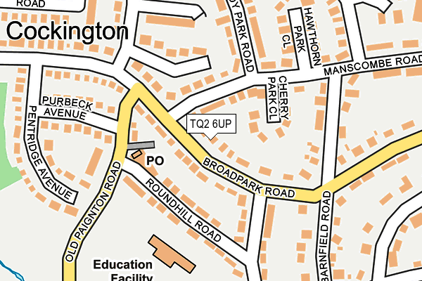 TQ2 6UP map - OS OpenMap – Local (Ordnance Survey)