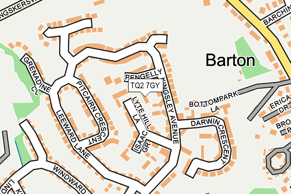TQ2 7GY map - OS OpenMap – Local (Ordnance Survey) TQ2 7GY map - OS OpenMap – Local (Ordnance Survey)