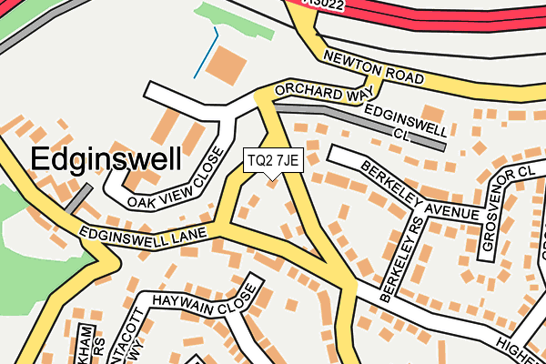 TQ2 7JE map - OS OpenMap – Local (Ordnance Survey) TQ2 7JE map - OS OpenMap – Local (Ordnance Survey)