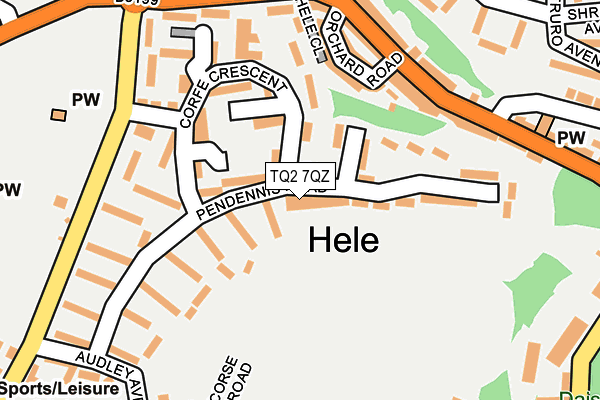 TQ2 7QZ map - OS OpenMap – Local (Ordnance Survey)