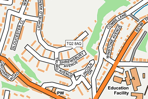 TQ2 8AQ map - OS OpenMap – Local (Ordnance Survey) TQ2 8AQ map - OS OpenMap – Local (Ordnance Survey)