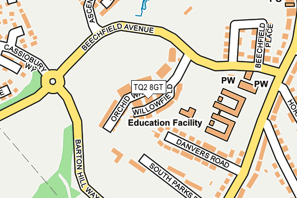 TQ2 8GT map - OS OpenMap – Local (Ordnance Survey)