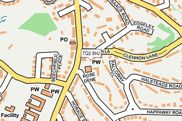TQ2 8HJ map - OS OpenMap – Local (Ordnance Survey) TQ2 8HJ map - OS OpenMap – Local (Ordnance Survey)