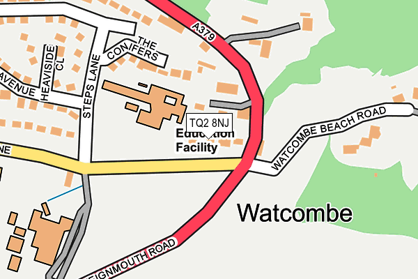 TQ2 8NJ map - OS OpenMap – Local (Ordnance Survey) TQ2 8NJ map - OS OpenMap – Local (Ordnance Survey)