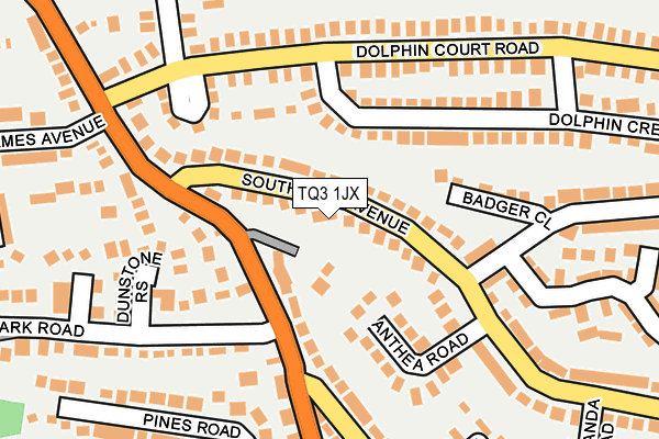 TQ3 1JX map - OS OpenMap – Local (Ordnance Survey) TQ3 1JX map - OS OpenMap – Local (Ordnance Survey)